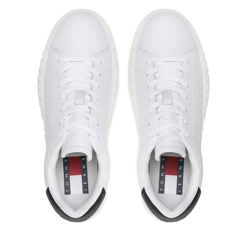 Tommy Hilfiger Monochrome Leather Cupsole Trainers